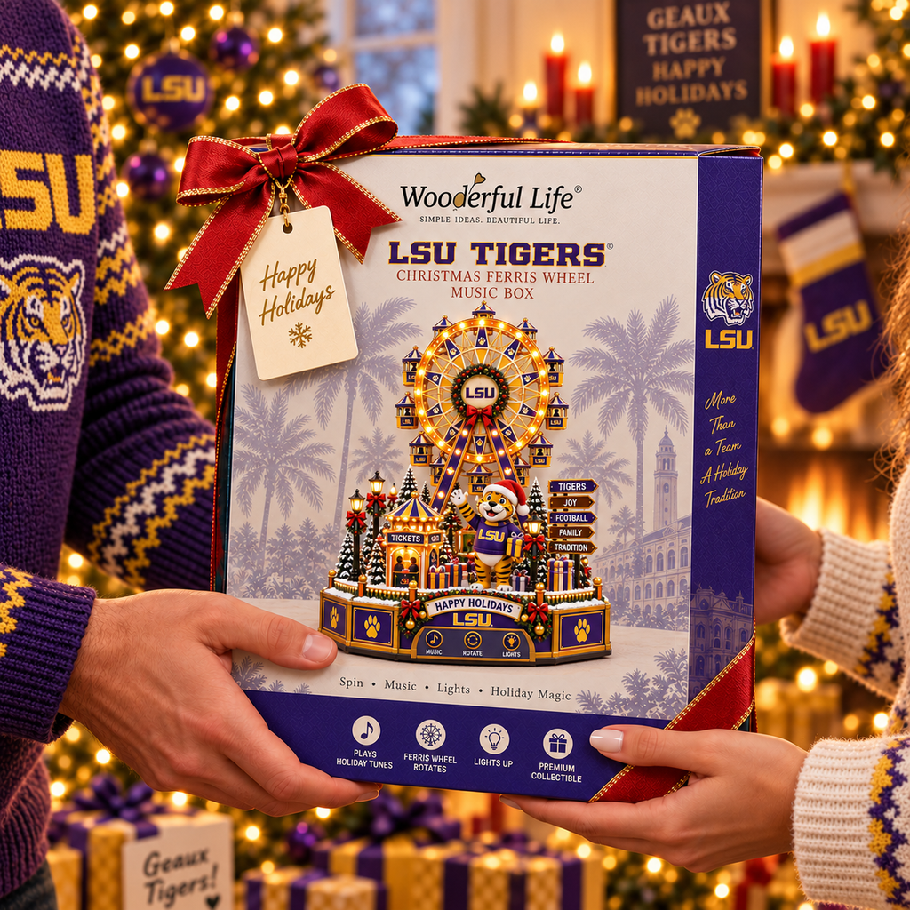 LSU Premium Christmas Carousel Music Box BMD