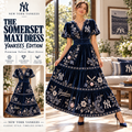 NYY Premium Embroidered Velvet Maxi Dress PTKL