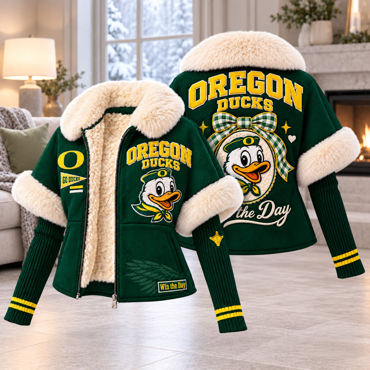 Premium ORD Plush Collar Knit Sleeve Jacket PVNA