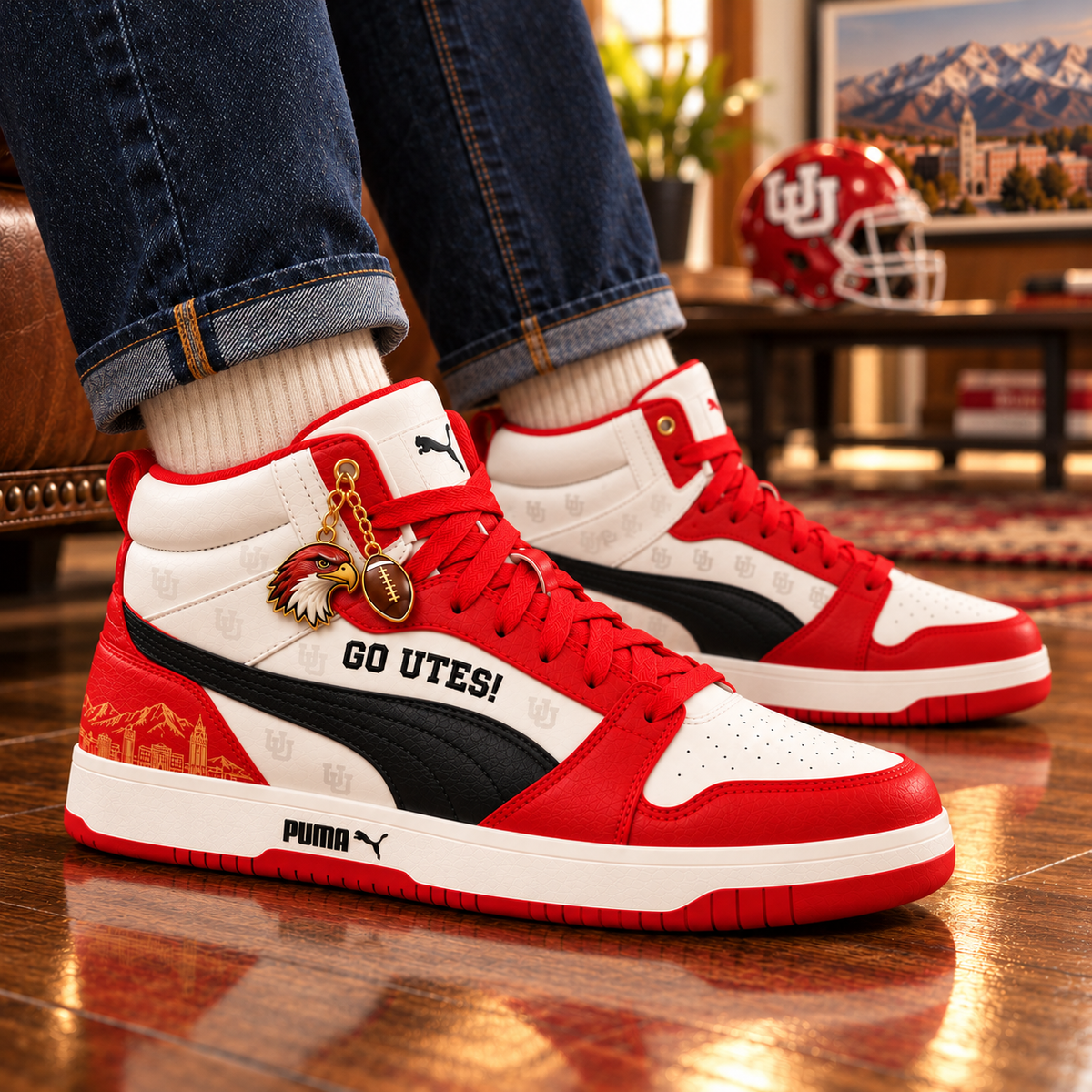 UTUT Premium Mid-Top Sneakers with Charms PNPA
