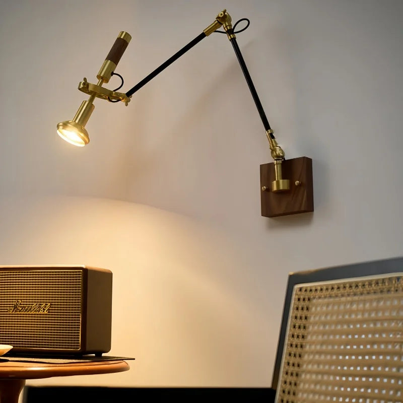 Retro Bedside Wall Lamp Mid-Century Industrial Style Wall Light for Living Room Bedroom Café Pull-Down Ambient Light