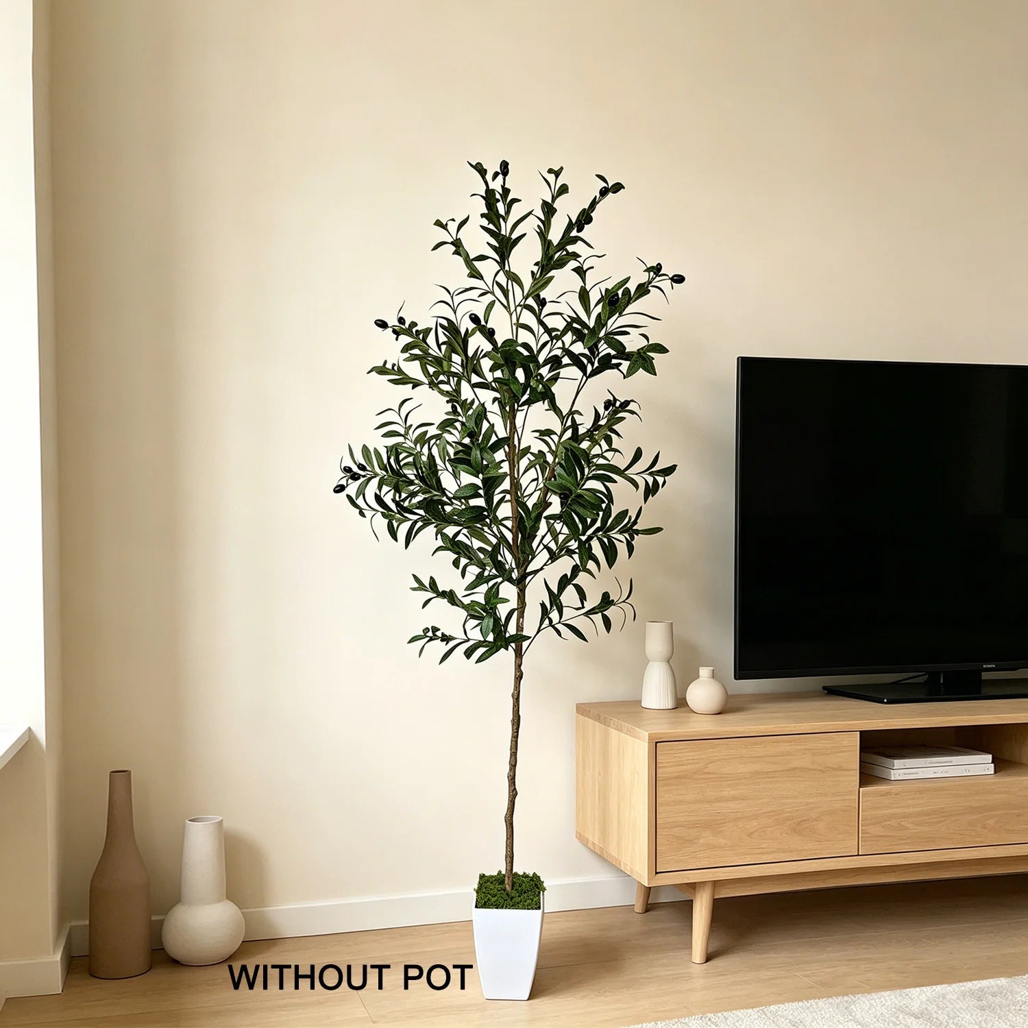 120-180cm/5.9ft Artificial Olive Tree plant indoor outdoor Ornament Fake Plant for Home garden Balcony Living Room Decoration