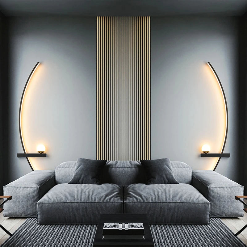 LED Wall Lamp Modern 55/105CM Black For Living Room Bedroom Bedside Corridor Study Room Cloakroom Decorative Lighting Fixtures