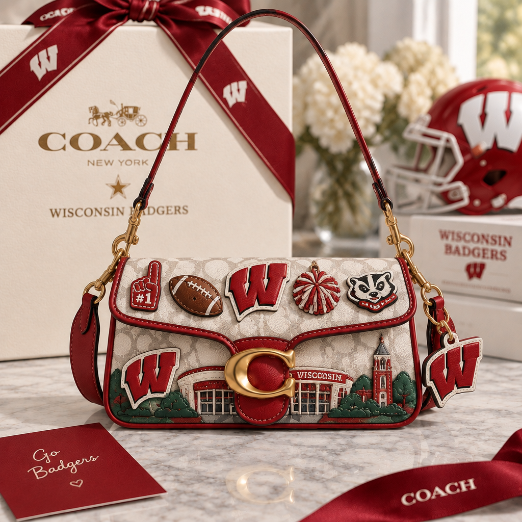 Wisconsin Badgers Coach Shoulder Cross With Charm